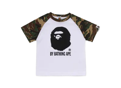 A BATHING APE Kids Glitch Woodland Camo By Bathing Ape Camo Tee "White"