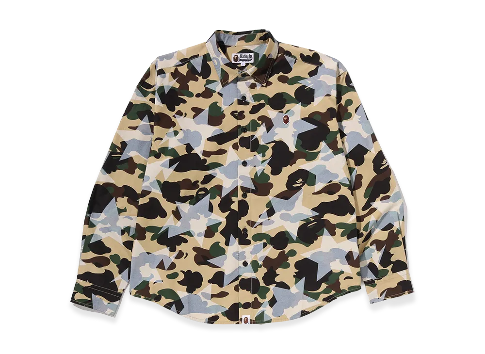 A BATHING APE Poplin LS Shirt "Yellow"