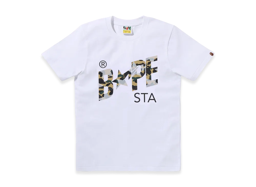 A BATHING APE Women's Bape Sta Tee "White/Yellow"
