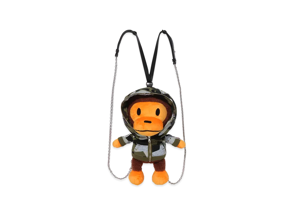 A BATHING APE Women's Baby Milo Plush Doll Backpack "Green"