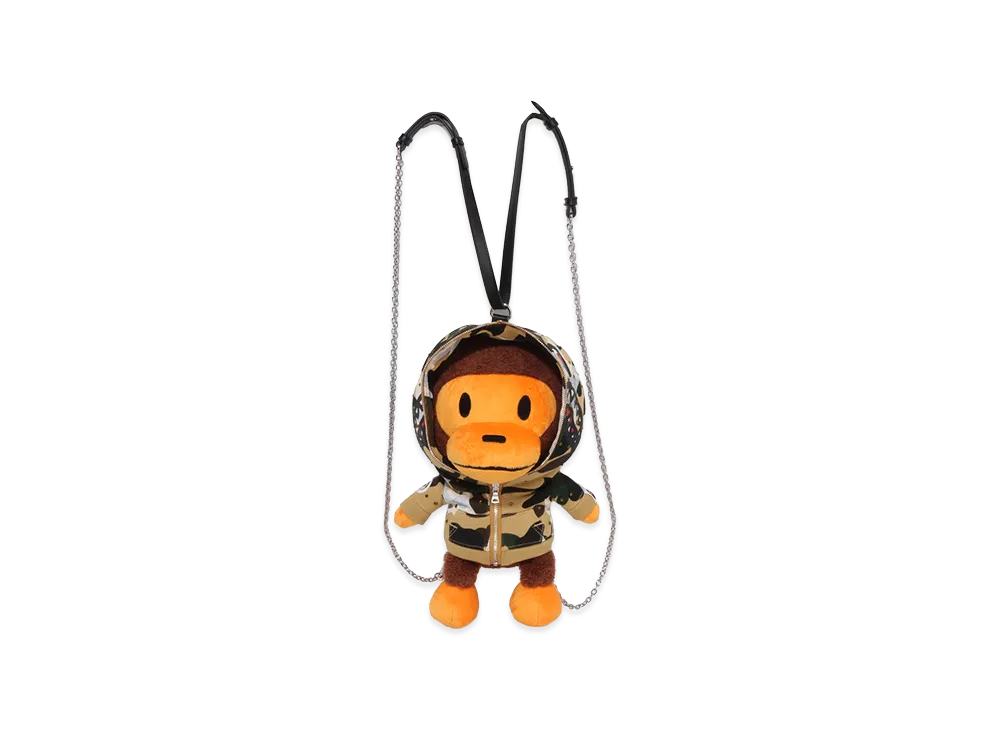 A BATHING APE Women's Baby Milo Plush Doll Backpack "Yellow"