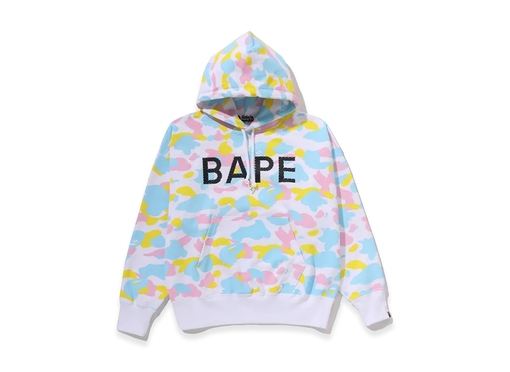 A BATHING APE Women's Logo Oversized Pullover Hoodie "White"
