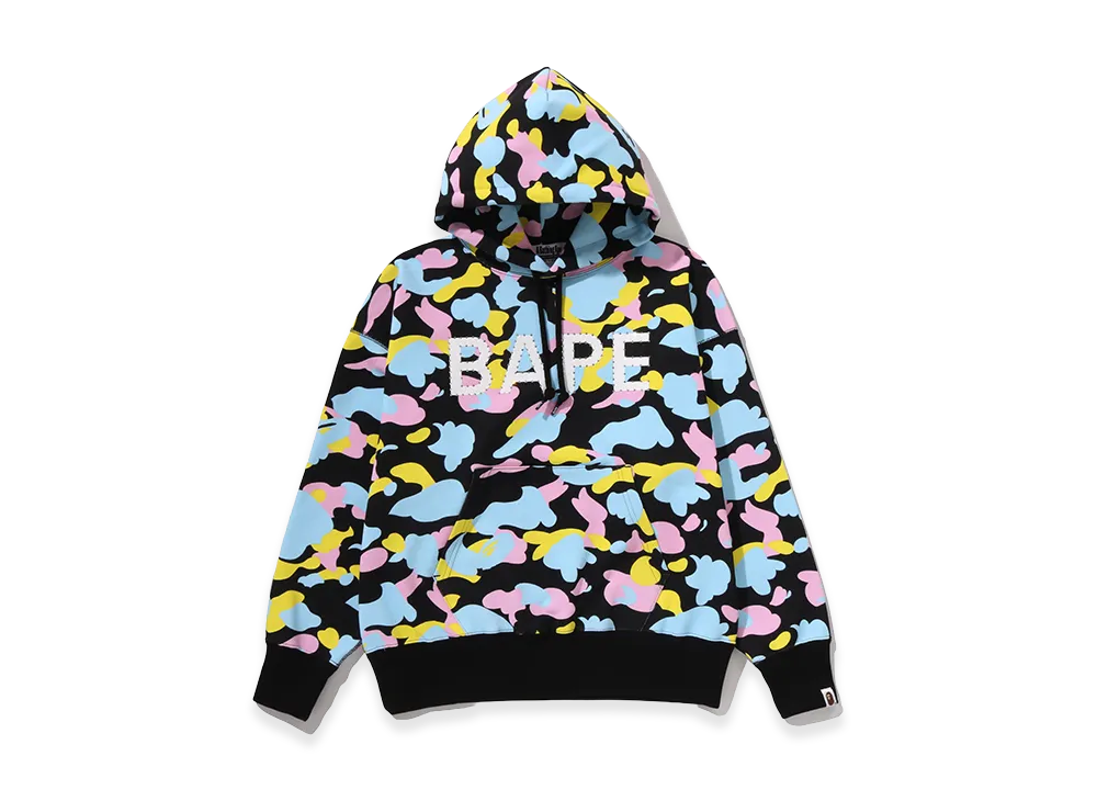 A BATHING APE Women's Logo Oversized Pullover Hoodie "Black"