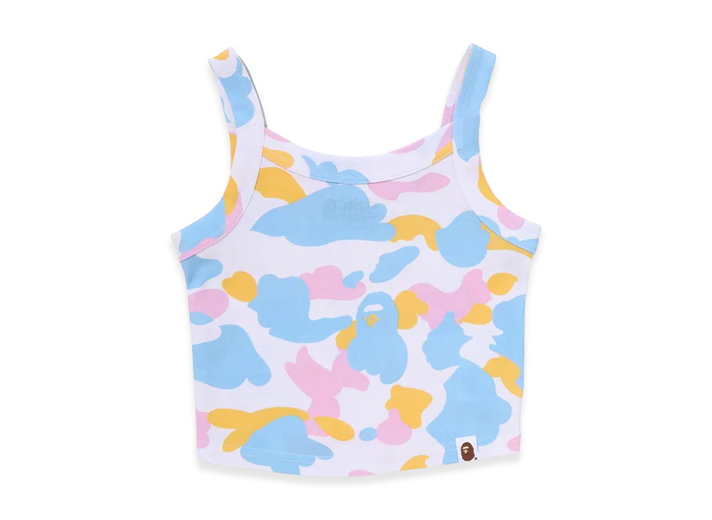 A BATHING APE Women's Cropped Rib Tank Top "White"