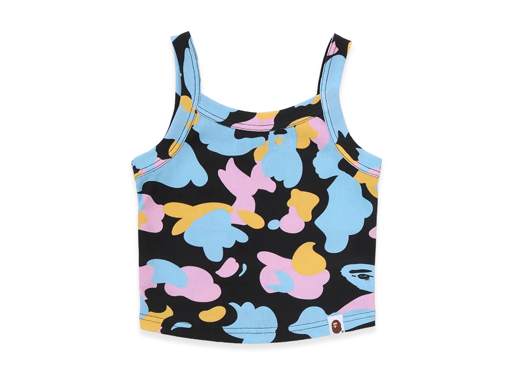 A BATHING APE Women's Cropped Rib Tank Top "Black"