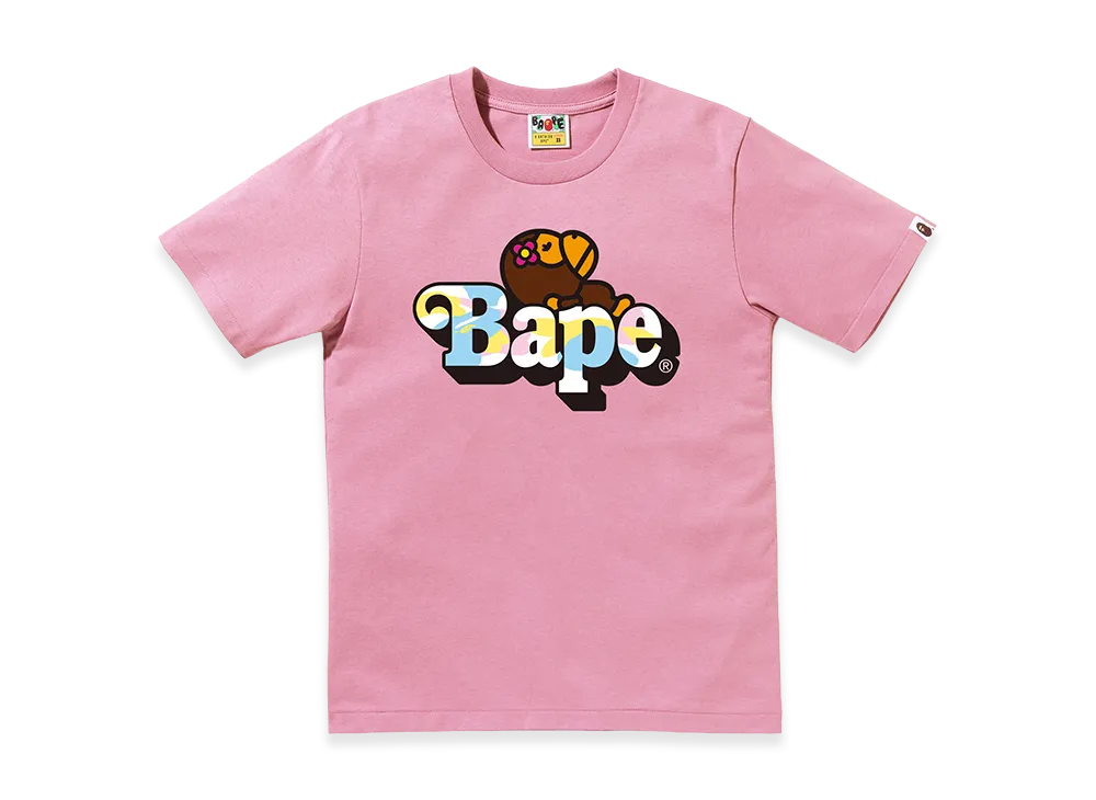 A BATHING APE Women's Baby Lisa On Bape Tee "Pink"