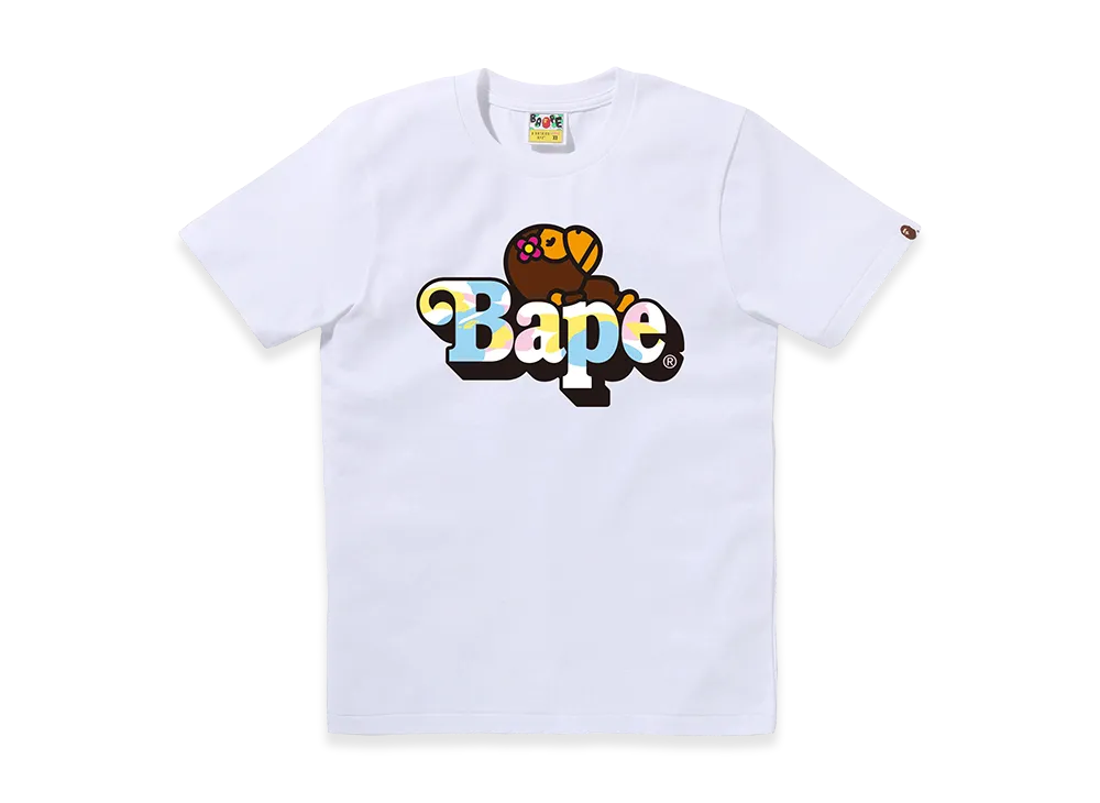 A BATHING APE Women's Baby Lisa On Bape Tee "White"