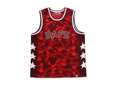 A BATHING APE Mesh Multi Logo Relaxed Fit Tank Top "Red"