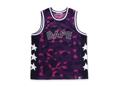 A BATHING APE Mesh Multi Logo Relaxed Fit Tank Top "Purple"