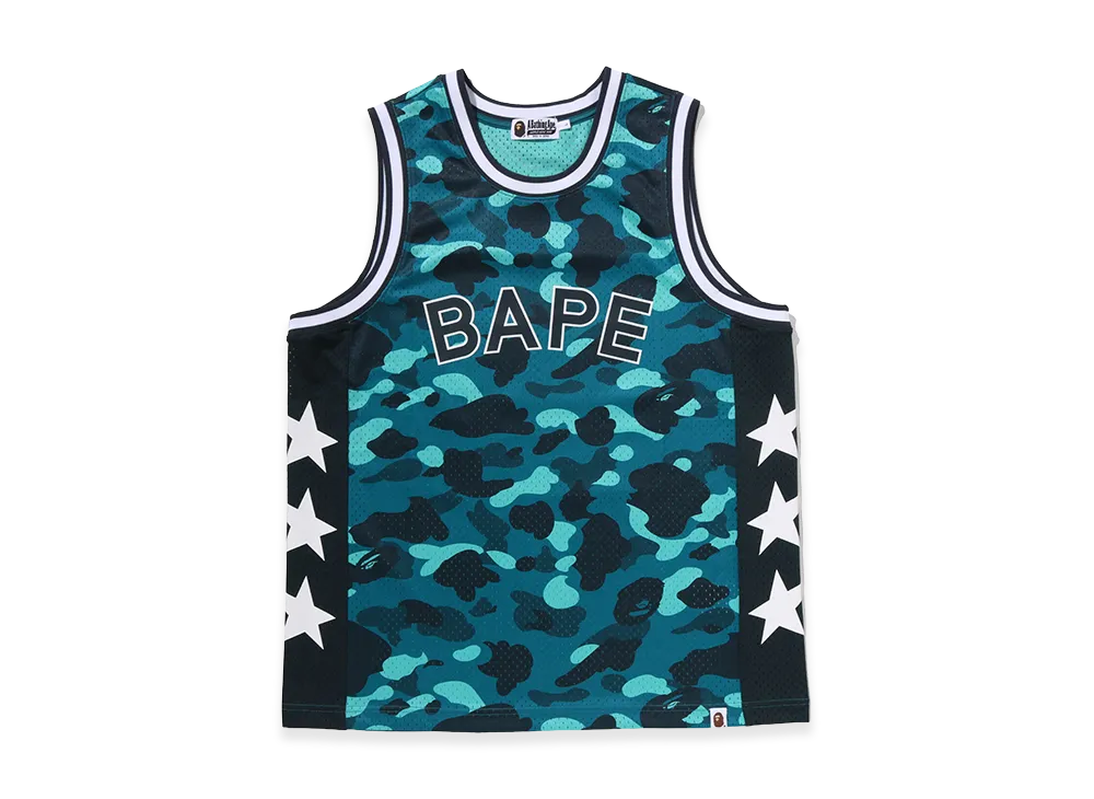 A BATHING APE Mesh Multi Logo Relaxed Fit Tank Top "Green"