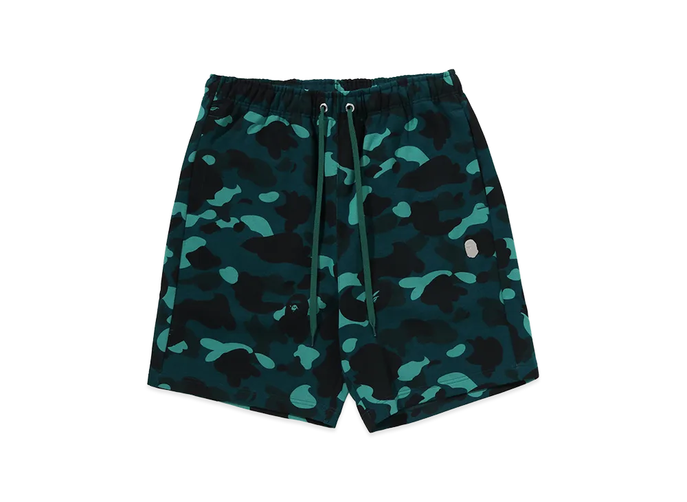 A BATHING APE Metal Ape Head Relaxed Fit Sweat Shorts "Green"