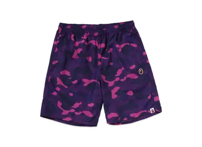 A BATHING APE Metal Ape Head Relaxed Fit Sweat Shorts "Purple"