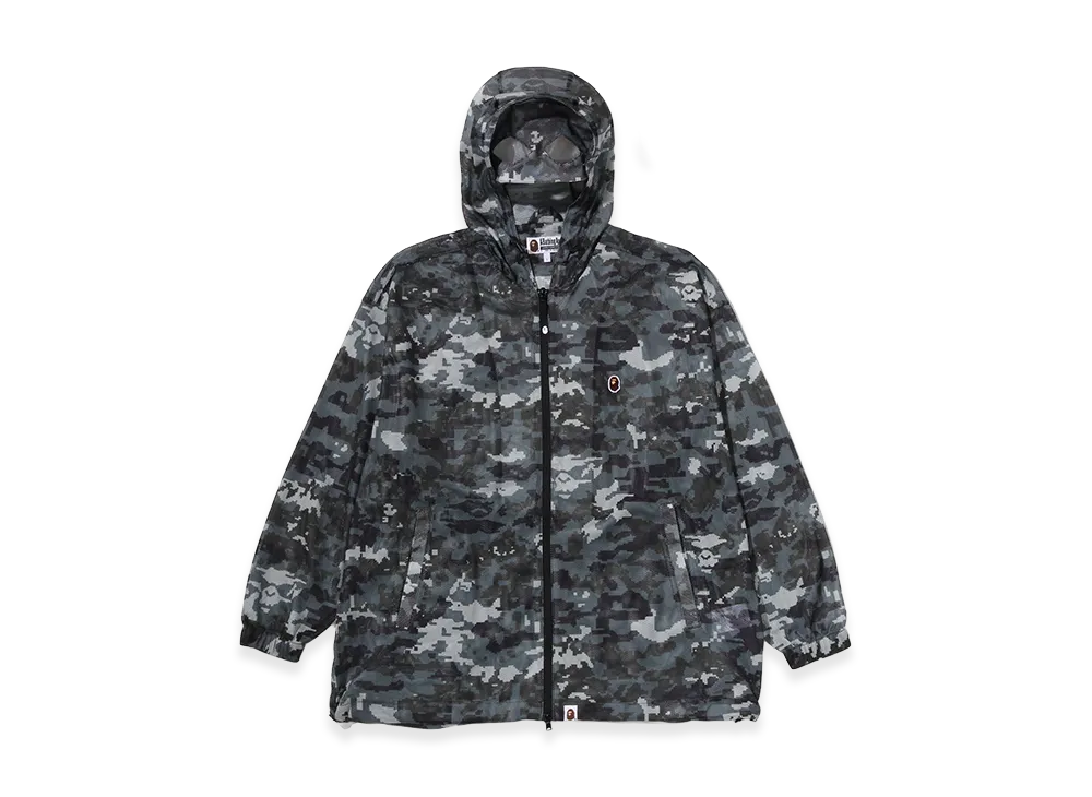 A BATHING APE Multi Pixel Camo Mesh Hoodie Jacket "Black"