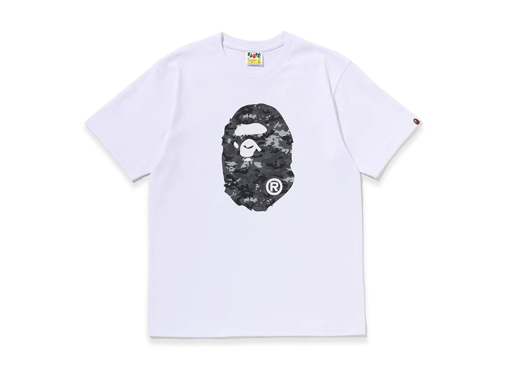 A BATHING APE Multi Pixel Camo Ape Head Tee "White"
