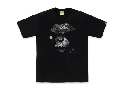 A BATHING APE Multi Pixel Camo Mad Ape Face Tee "Black/Black"