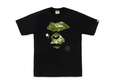 A BATHING APE Multi Pixel Camo Mad Ape Face Tee "Black/Green"