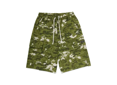 A BATHING APE Multi Pixel Camo Bape Sta Logo Cargo
Relaxed Fit Sweat Shorts "Green"