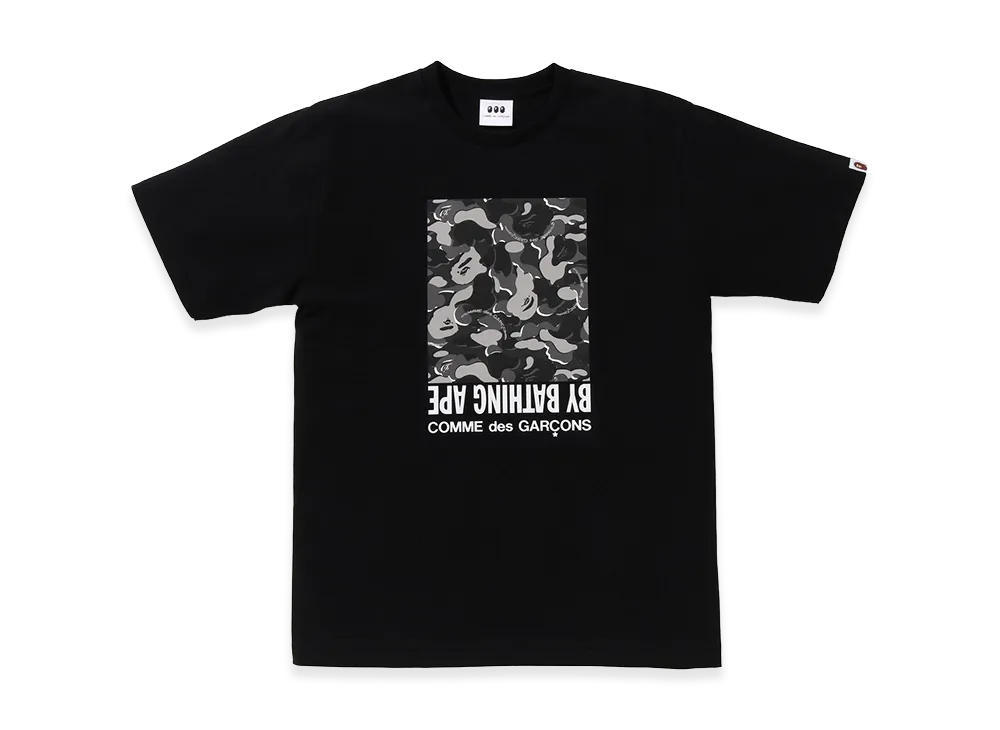 A BATHING APE x COMME des GARCONS Camo Box Tee "Black"