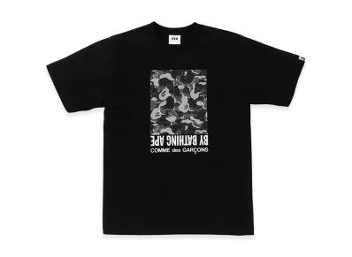 A BATHING APE x COMME des GARCONS Camo Box Tee "Black"