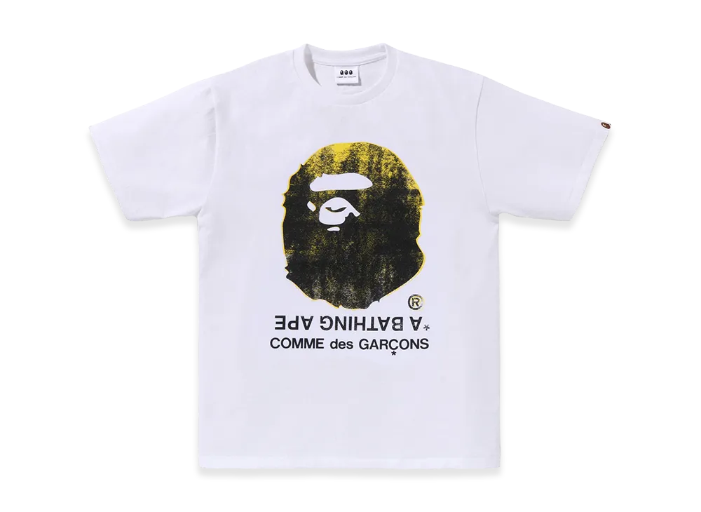 A BATHING APE x COMME des GARCONS Big Ape Head Tee "White"