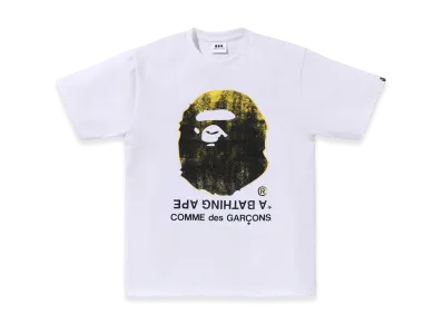 A BATHING APE x COMME des GARCONS Big Ape Head Tee "White"