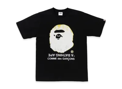 A BATHING APE x COMME des GARCONS Big Ape Head Tee "Black"