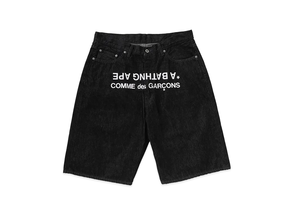 A BATHING APE x COMME des GARCONS Relaxed Fit Denim Shorts "Black"