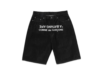 A BATHING APE x COMME des GARCONS Relaxed Fit Denim Shorts "Black"