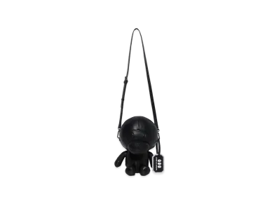 A BATHING APE x COMME des GARCONS Baby Milo Leather Shoulder Bag "Black"