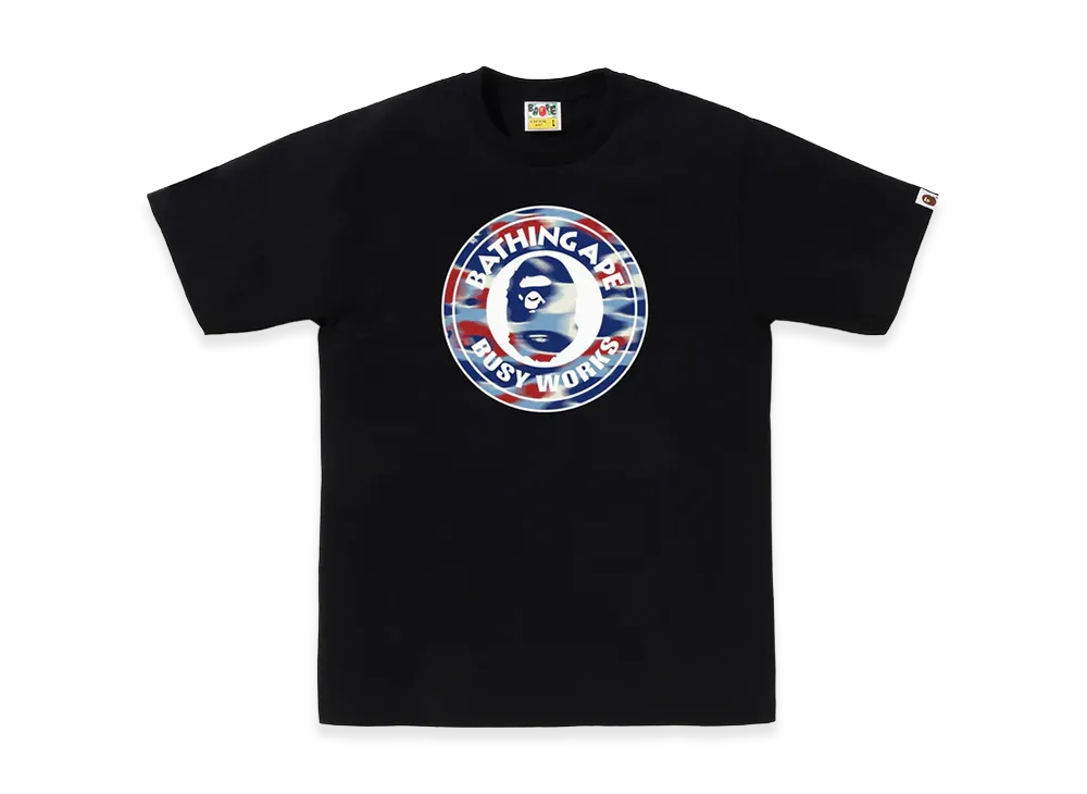 A BATHING APE Screen Camo Busy Works Tee "Black/Blue"