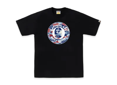 A BATHING APE Screen Camo Busy Works Tee "Black/Blue"