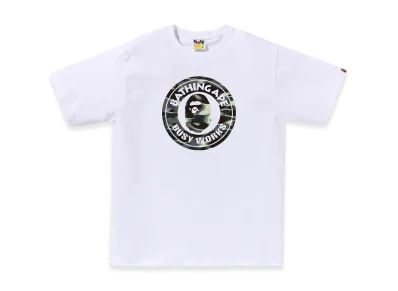 A BATHING APE Screen Camo Busy Works Tee "White/Black"