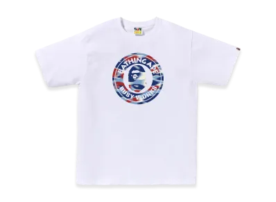 A BATHING APE Screen Camo Busy Works Tee "White/Blue"