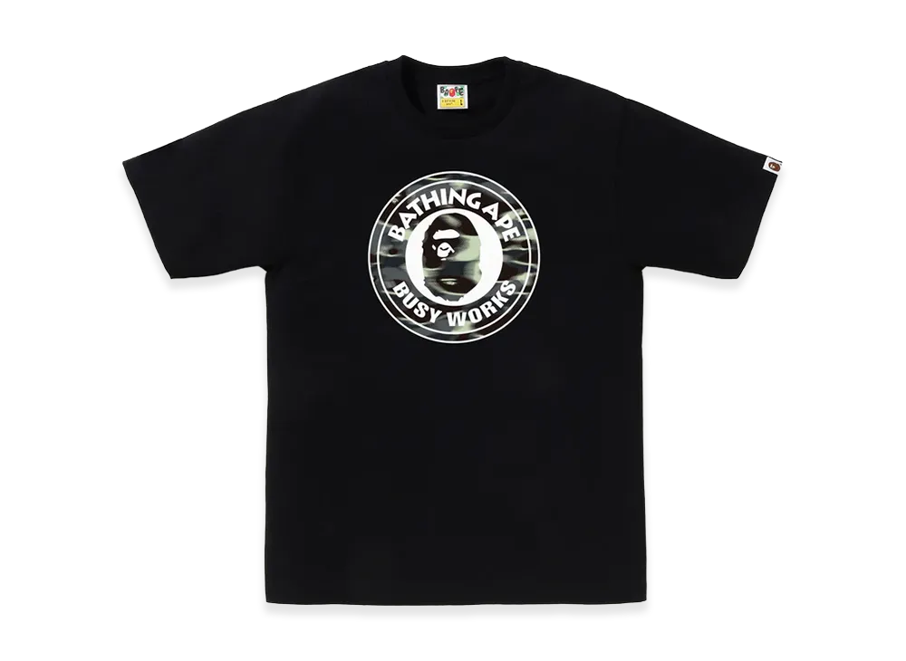 A BATHING APE Screen Camo Busy Works Tee "Black/Black"
