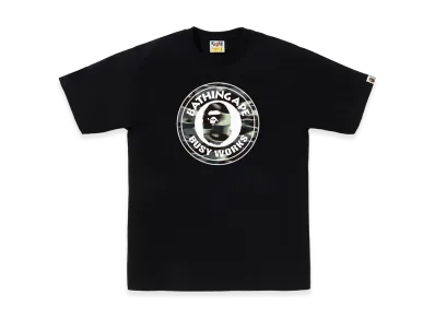 A BATHING APE Screen Camo Busy Works Tee "Black/Black"