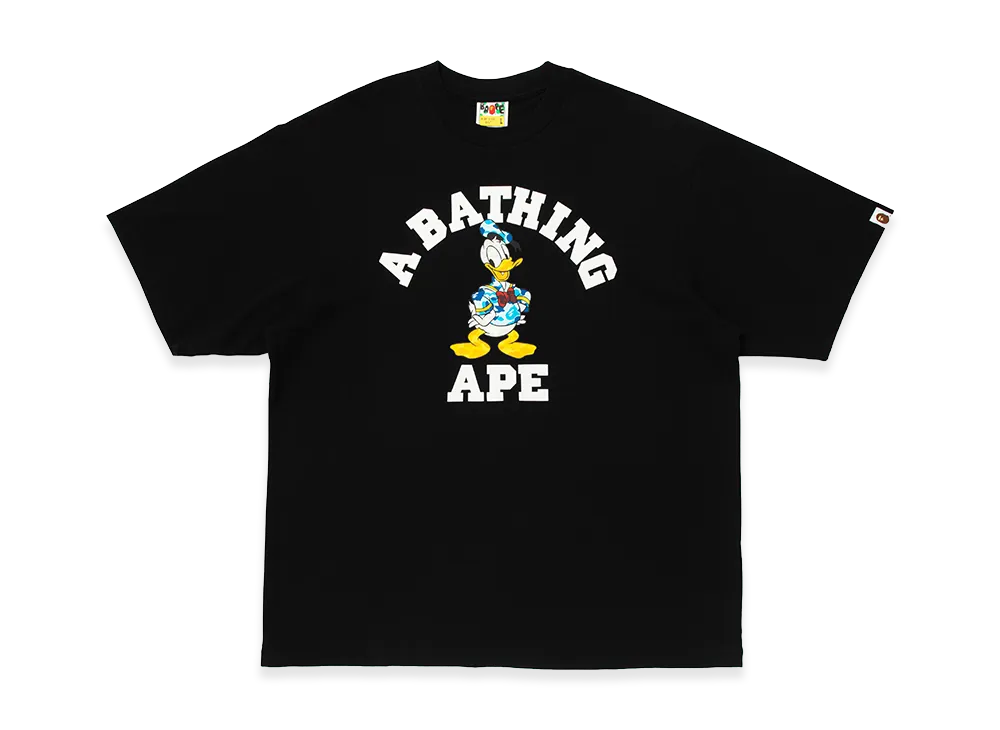 A BATHING APE x Disney Donald Duck College Relaxed Fit Tee "Black"