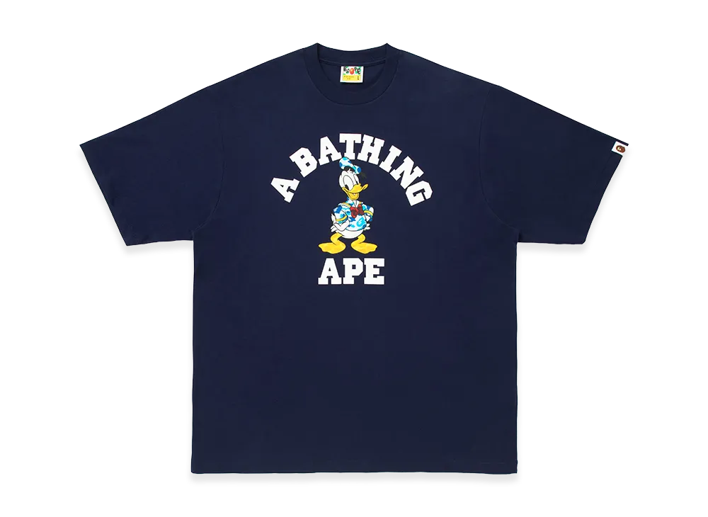 A BATHING APE x Disney Donald Duck College Relaxed Fit Tee "Navy"