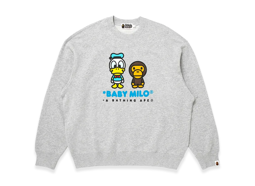 A BATHING APE x Disney Donald Duck Baby Milo Relaxed Fit Crewneck "Gray"
