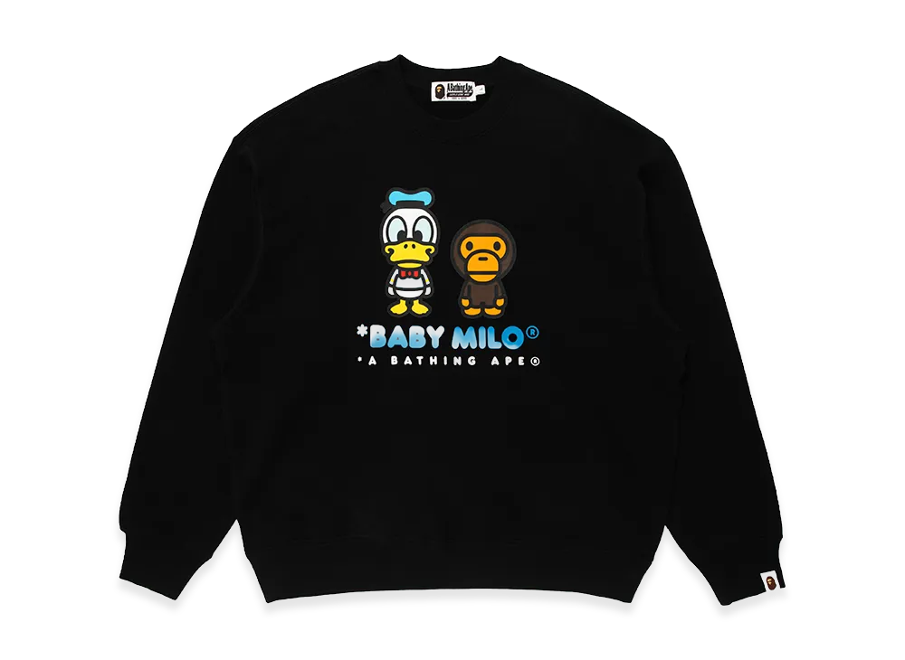A BATHING APE x Disney Donald Duck Baby Milo Relaxed Fit Crewneck "Black"