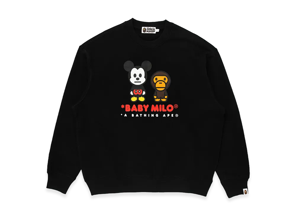 A BATHING APE x Disney Mickey Mouse Baby Milo Relaxed Fit Crewneck "Black"