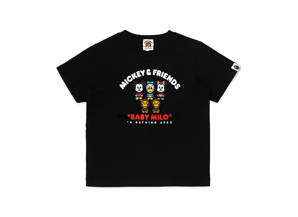 A BATHING APE x Disney Kids Mickey & Friends Baby Milo Tee "Black"