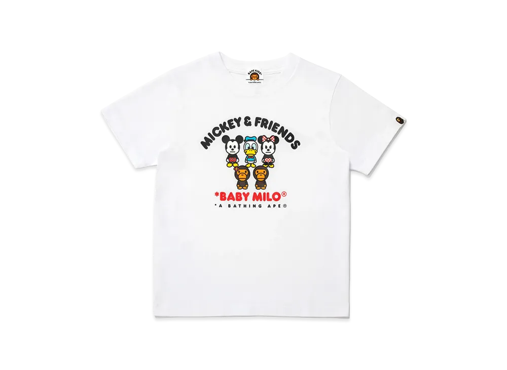 A BATHING APE x Disney Kids Mickey & Friends Baby Milo Tee "White"