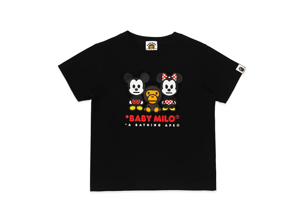 A BATHING APE x Disney Kids Mickey & Minnie Mouse Baby Milo Tee "Black"