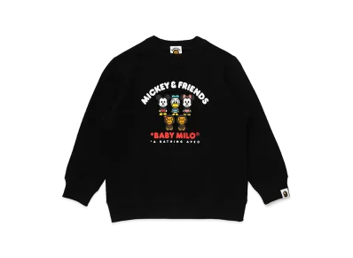 A BATHING APE x Disney Kids Mickey & Friends Baby Milo Crewneck Sweatshirt "Black"