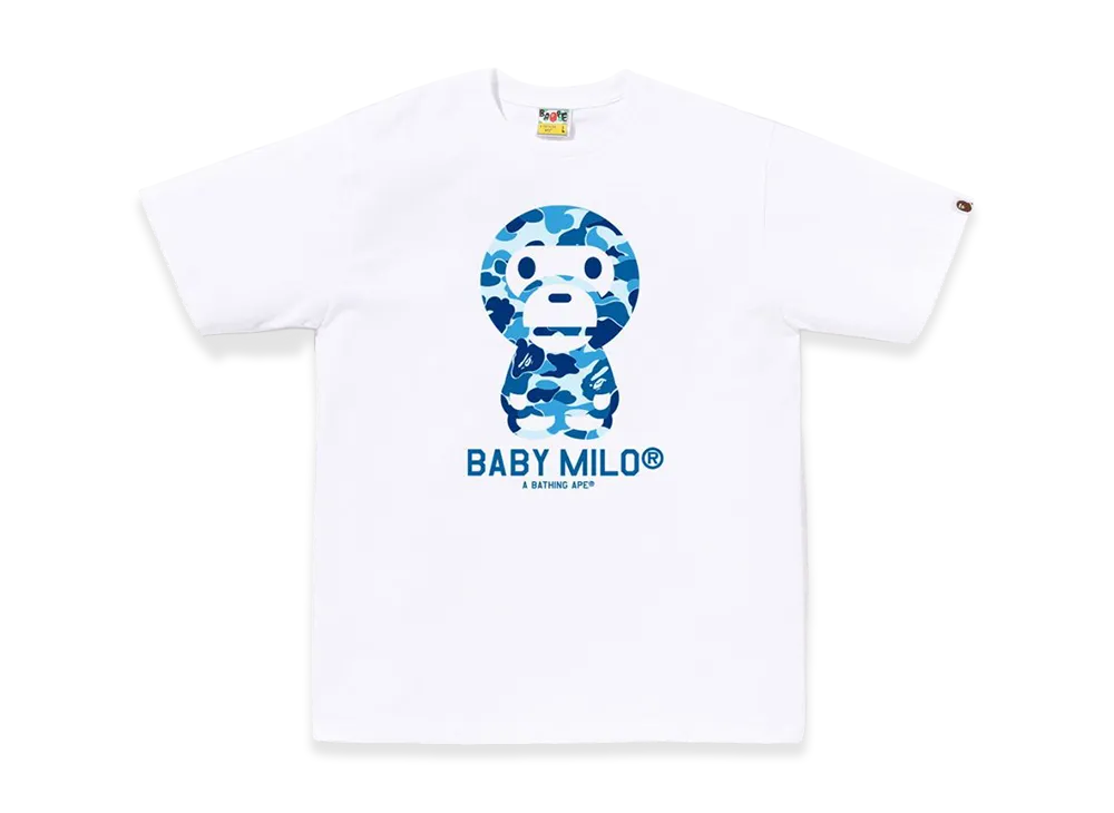 A BATHING APE ABC Camo Baby Milo Tee "White/Blue"