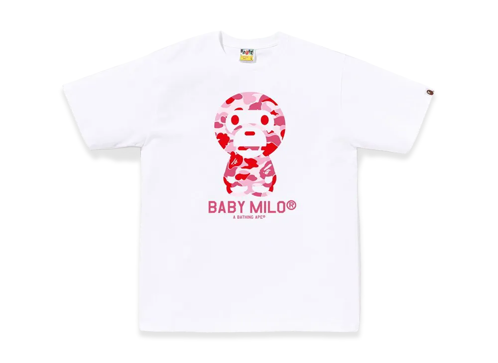 A BATHING APE ABC Camo Baby Milo Tee "White/Pink"
