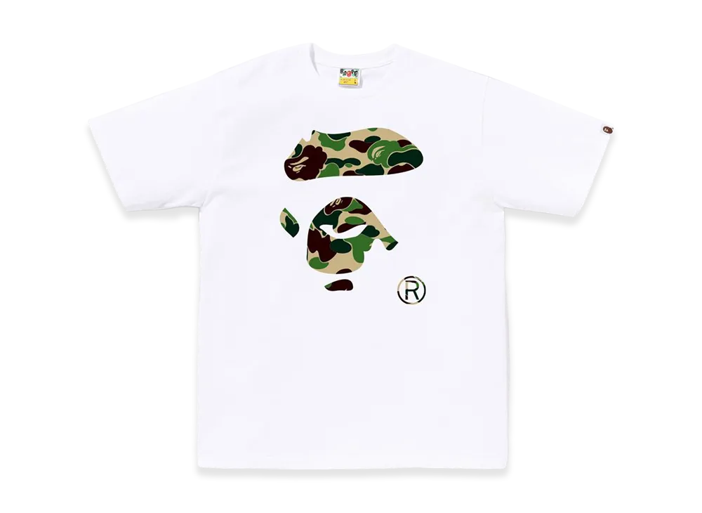 A BATHING APE ABC Camo Ape Face Tee "White/Green"