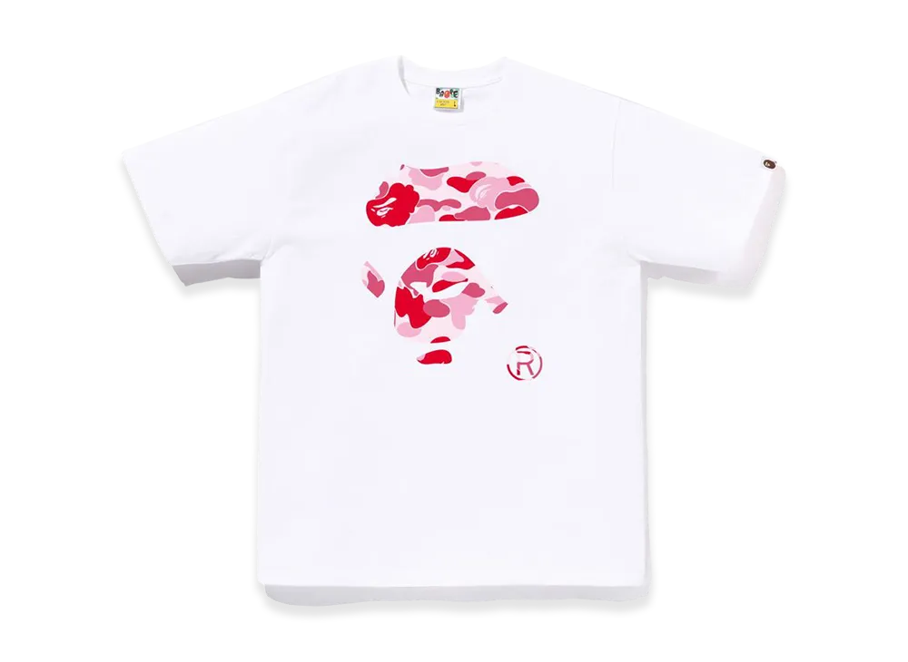 A BATHING APE ABC Camo Ape Face Tee "White/Pink"