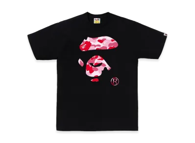A BATHING APE ABC Camo Ape Face Tee "Black/Pink"