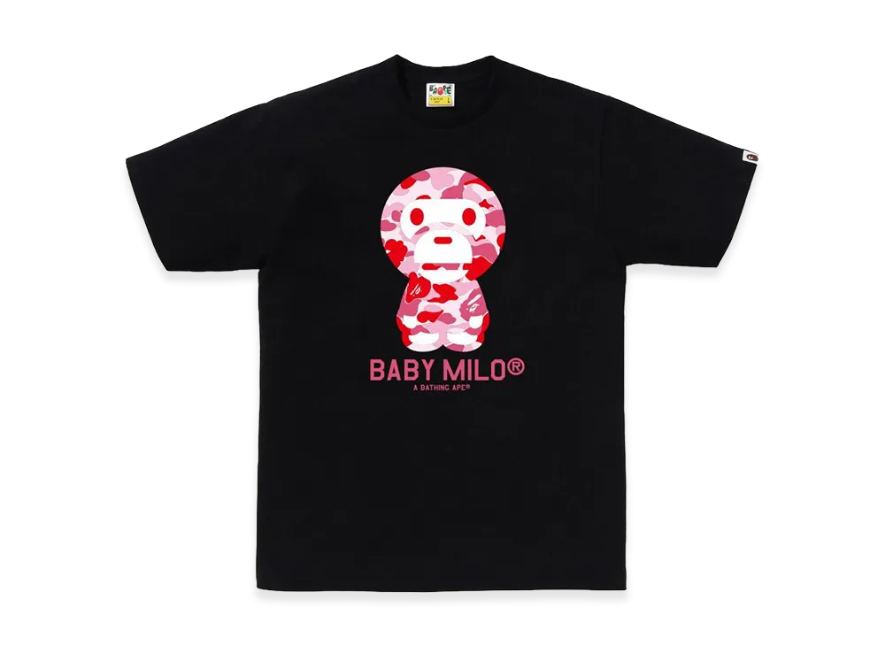 A BATHING APE ABC Camo Baby Milo Tee "Black/Pink"